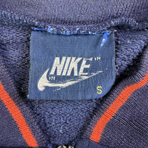 Vintage Nike Swoosh Hoodie Sweatshirt 80's Full Zip Track Jacket XL Blue Label - Picture 4 of 10